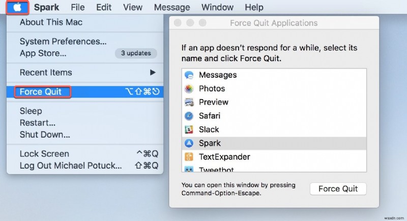 Mac で強制終了して応答しないアプリケーションを閉じる方法