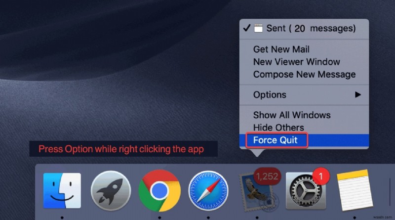 Mac で強制終了して応答しないアプリケーションを閉じる方法