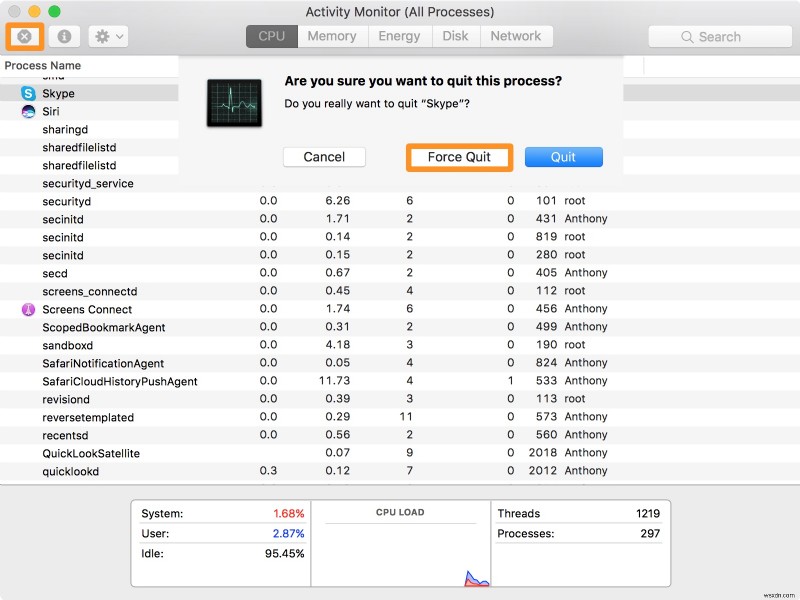 コンピュータのメモリが不足しています - Mac ウイルスの削除