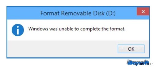 Windows はフォーマットを完了できませんでした。修正方法