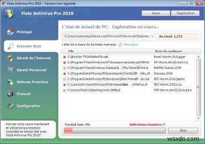 Vista Antivirus 2010 を削除する – このスパイウェアの削除手順