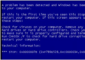 Windows XP の「Stop 0x0000007B」エラーを修正する方法