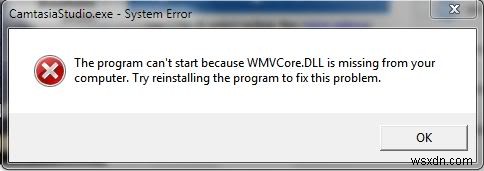 Windows PC での WMVCore.dll エラーの修正 
