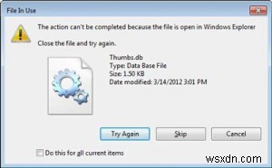 Windows でサムネイルの生成を無効にして、使用中のファイル エラーを修正する