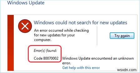Windows Update を実行できない:エラー コード 0x80070002 を修正