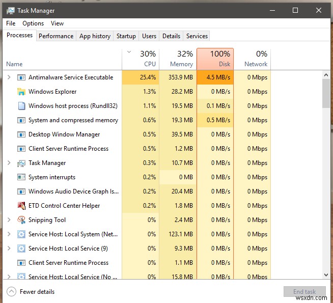 Windows Defender 100% ディスク使用率修復チュートリアル