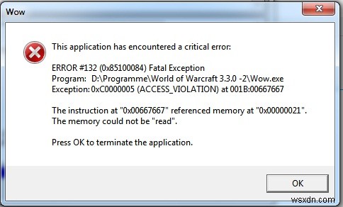 WOW.exe アプリケーション エラー – WOW.exe (World Of Warcraft) エラーを修復する方法 