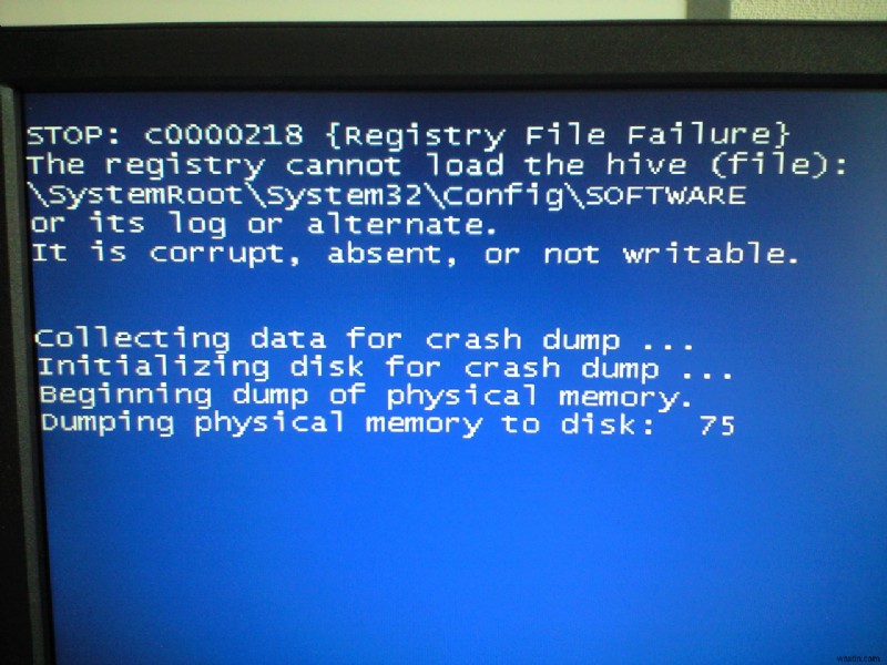 C0000218「レジストリ ファイル エラー」の修正