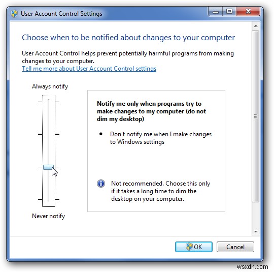 createprocess の失敗コード 740 エラーの修正