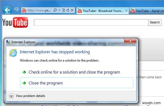 Internet Explorer 9 クラッシュ修正チュートリアル