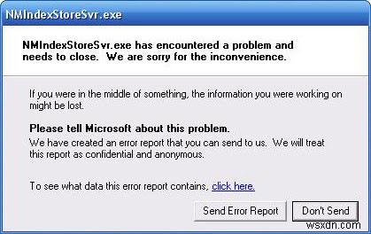 Nmindexstoresvr.exe エラー修復チュートリアル