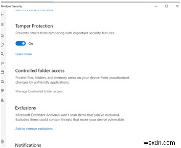 Windows 10 で動作しないウイルスと脅威の防止を修正する