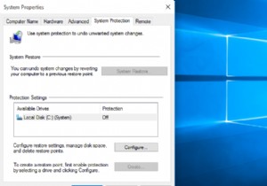 Windows 10 でシステムの復元ポイントを作成する方法 