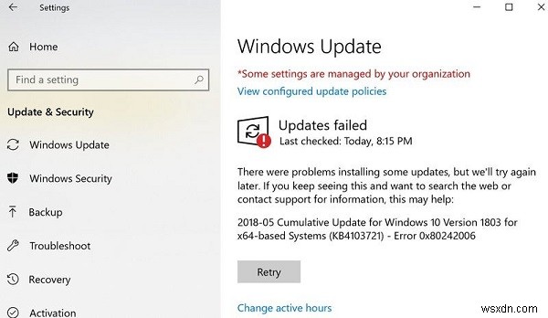 Windows 10 での Windows Update エラー 0x80242006 の修正