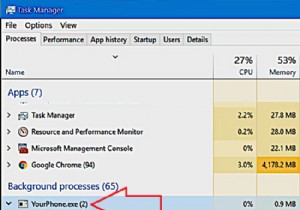 Windows 10 の YourPhone.exe とは何ですか?無効にできますか?