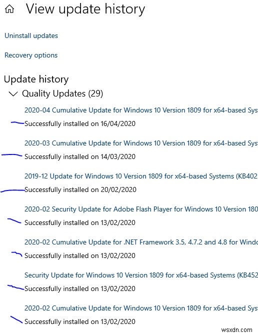 PC の電源がオフになっているため、一部のアップデートをインストールできませんでした