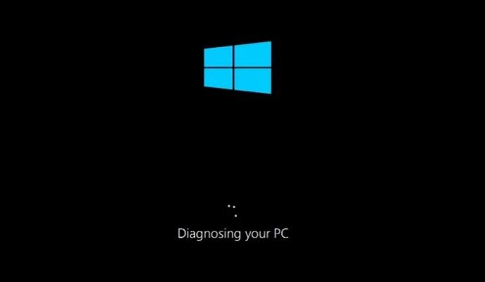 Windows 10 が PC の診断でスタック