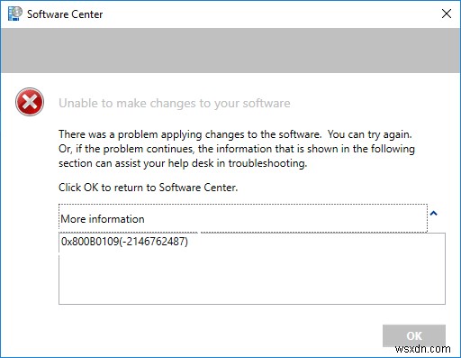 Windows Update のインストール時のエラー コード 0x800b0109 を修正する方法