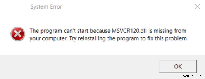 Windows 10 で Msvcp120.dll is Missing エラーを修正する方法