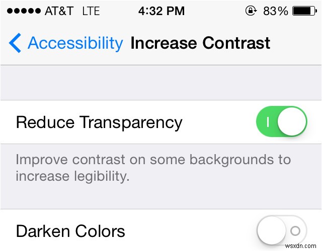 読みやすさを改善するために iOS 7.1 で透明度を下げる方法