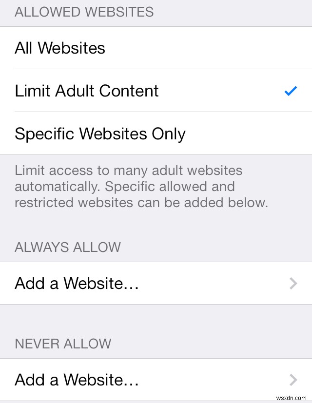 iOS の Safari で特定の Web サイトとアダルト コンテンツをブロックする方法