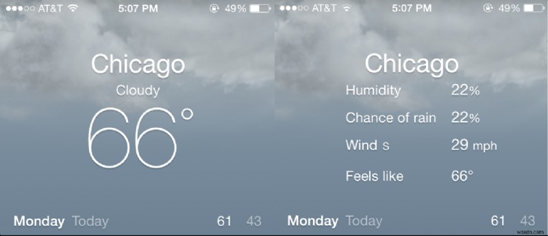 簡単なヒント:iOS 7 でその他の天気情報にアクセスする