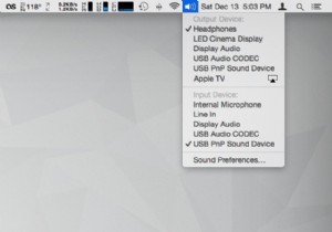 OS X の 31 日間のヒント:メニューバーからオーディオ入力/出力を変更する