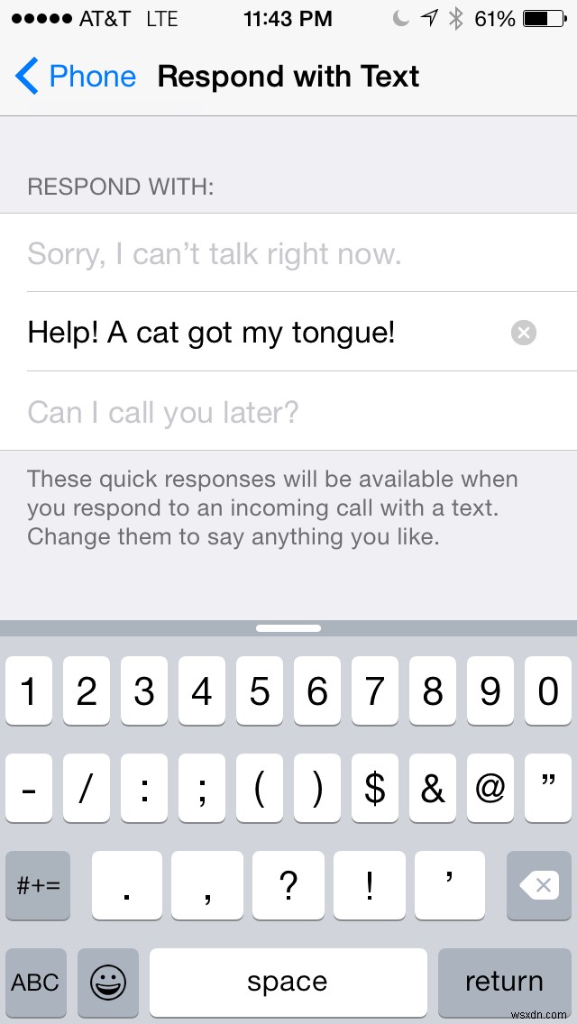 iOS の 30 日間のヒント:不在着信にテキスト メッセージで応答する
