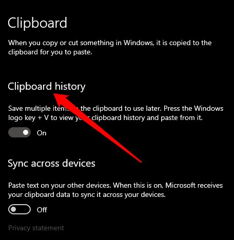 Windows 10 でクリップボードの履歴を表示および消去する方法