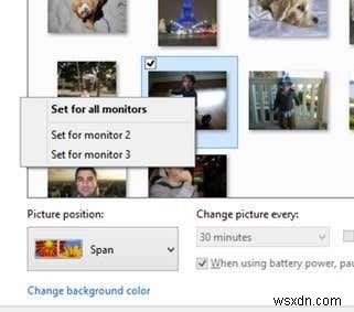 Windows 7 でデュアル モニターに異なる背景を設定する 