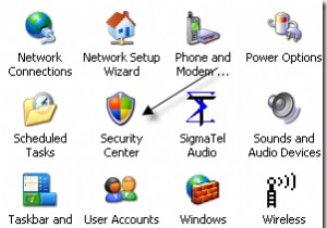 Windows XP で「コンピュータが危険にさらされている可能性があります」を無効にするか削除する