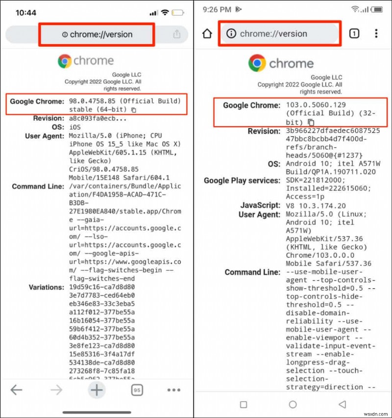 使用している Google Chrome のバージョンは?