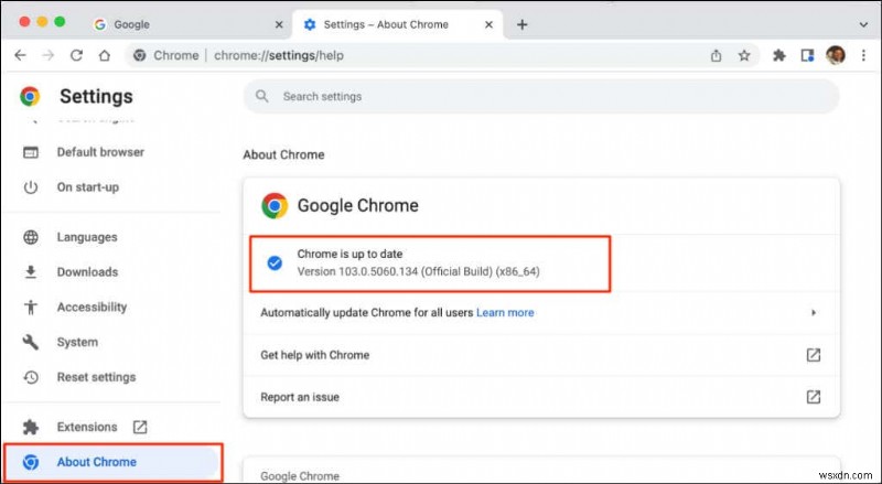 使用している Google Chrome のバージョンは?