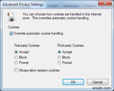 Internet Explorer で Cookie を有効にする方法