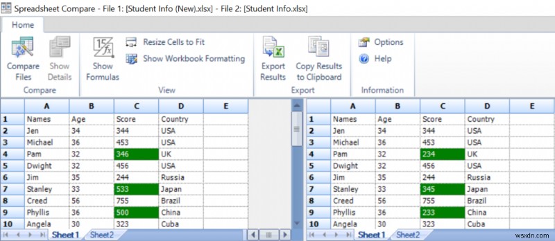 2 つの Excel ファイルを比較して違いを強調する方法