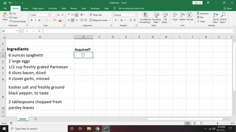 Excel でチェックリストを作成する方法