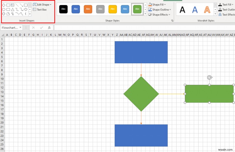 Word と Excel でフローチャートを作成する方法