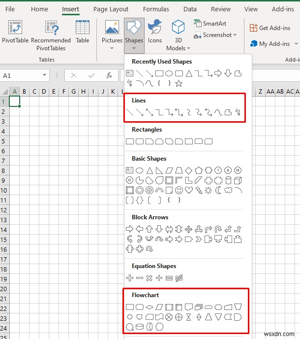 Word と Excel でフローチャートを作成する方法