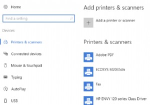 Windows 10 でワイヤレスまたはネットワーク プリンターを追加する方法 