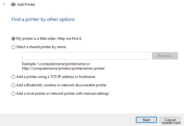 Windows 10 でワイヤレスまたはネットワーク プリンターを追加する方法 