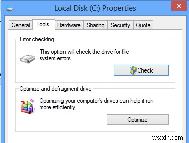 Windows 8/10 でディスクとシステム ファイルを確認する 