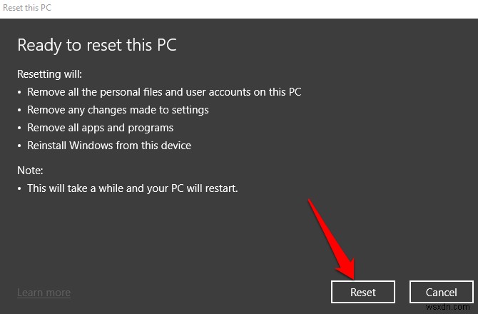 Windows 10 を出荷時設定にリセットする方法