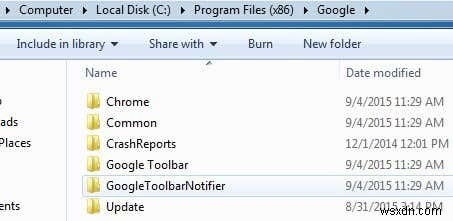 Google Toolbar Notifier とその削除方法