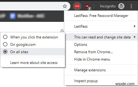 Chrome 拡張機能の権限を変更する