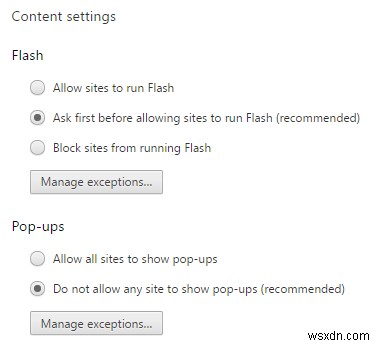 特定のウェブサイトで Chrome で Flash を有効にする方法