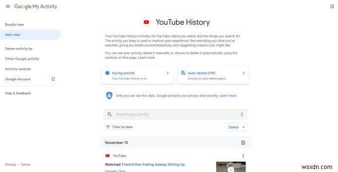 YouTube の履歴と検索アクティビティを削除する方法