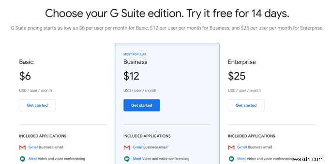 G Suite の概要と開始方法