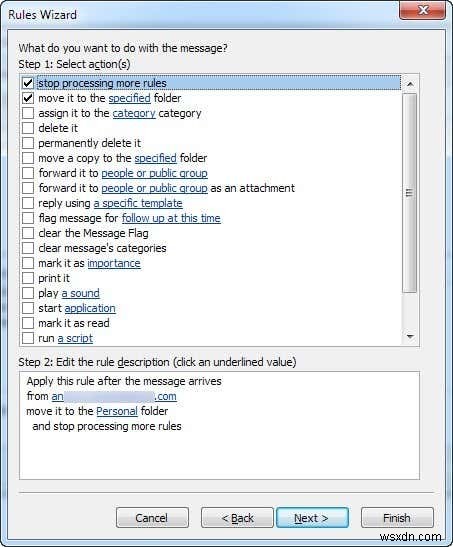 ルールを使用してメールを Outlook のフォルダに自動的に移動する