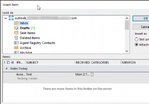 別の Outlook アイテム (電子メール、連絡先、タスク、または予定表アイテム) を電子メールに添付する方法