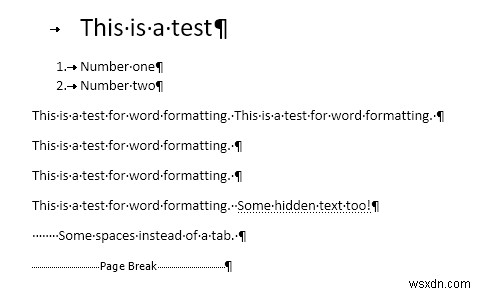 Word で書式設定マークを表示する方法